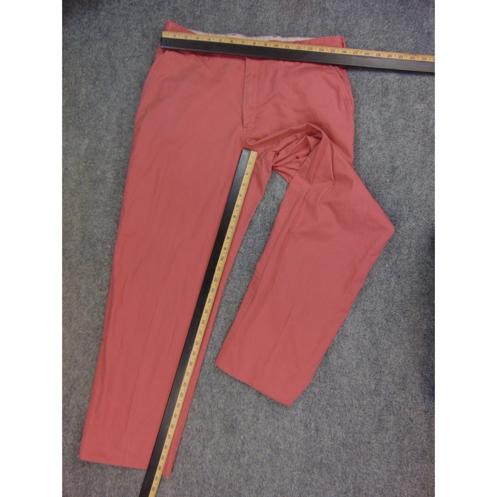 Bills Khakis Pants Mens 34x31 Red Chino Straight Fit Flat Front Made in USA - Picture 5 of 10